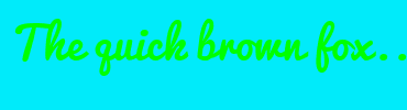 Image with Font Color 00FF00 and Background Color 00EBFA